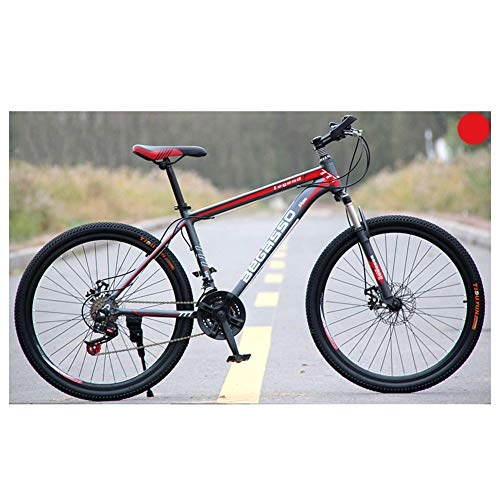 Mountain Bike : KXDLR 26" Mountain Bike Unisex 21-30 Costi per Mountain Bike, -Alto Tenore di Carbonio Telaio in Acciaio, Trigger Maiusc, Rosso, 21 Speed