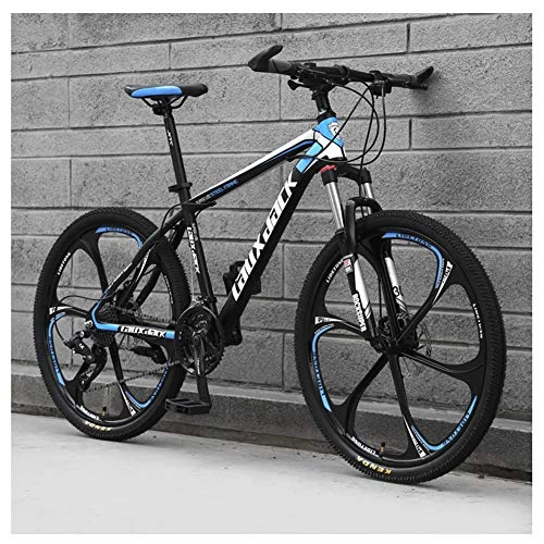 Mountain Bike : KXDLR 27-velocità Mountain Bike Sospensione Anteriore Mountain Bike con Freni A Doppio Disco Telaio in Alluminio 26", Nero