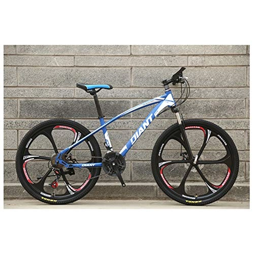 Mountain Bike : KXDLR Biciclette per Mountain Bike, Featuring 6 Razze 21-30 Costi Sospensione Doppia Freno A Disco Antiscivolo Totale 26 Biciclette Pollici, Blu, 30 Speed