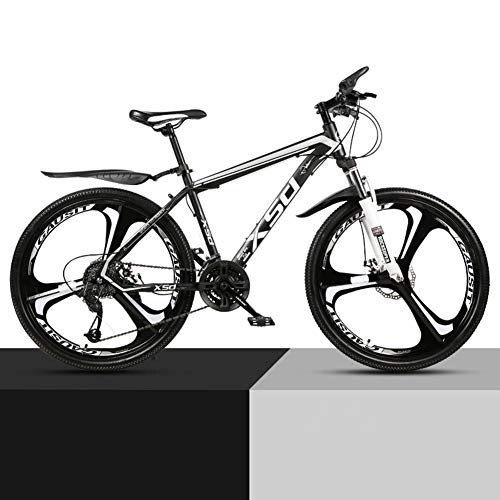 Mountain Bike : KXDLR Lega di Alluminio della Bici di Montagna 21-30 velocità Forcella della Bicicletta Doppio Freno A Disco MTB, Nero, 21 Speeds