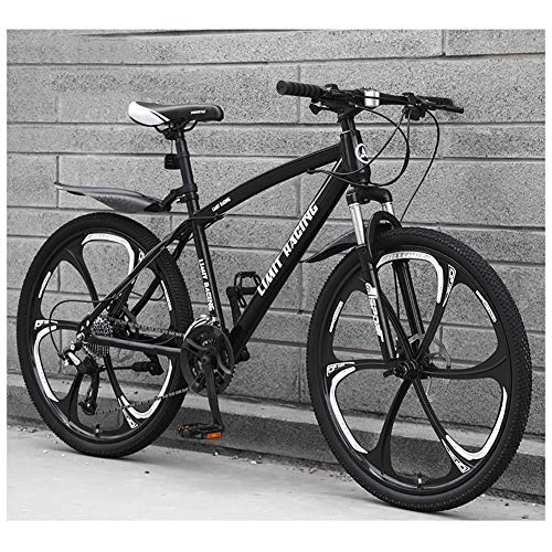 Mountain Bike : KXDLR Mountain Bike, 26 Pollici Ruote per Adulti Bicicletta, Lega di Alluminio Telaio decentrabile Blocco Forcella Anteriore-Sospensione Mountain Bicycle, Nero, 21 Speed