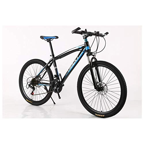 Mountain Bike : KXDLR Mountain Bike Biciclette 21-30 velocità Shimano Ad Alta Acciaio al Carbonio Telaio Doppio Freno A Disco, Blu, 27 Speed