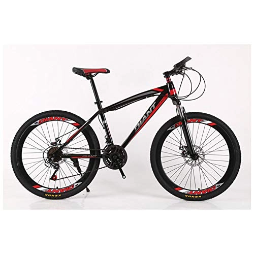 Mountain Bike : KXDLR Mountain Bike Unisex / Biciclette 26 '' Wheel Leggero Ad Alta Acciaio al Carbonio Telaio 21-30 Costi Shimano Freni A Disco, 26", Rosso, 24 Speed