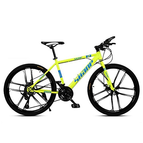 Mountain Bike : LBWT Adulti Mountain Bike, 26 Pollici Damping City Road Bike, Biciclette A velocità Variabile, Regali (Color : Yellow, Size : 24 Speed)