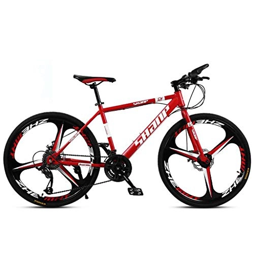 Mountain Bike : LDDLDG Mountain Bike 26" Mountain bike leggero telaio in lega di alluminio 24 / 27 / 30 velocità freno anteriore a disco (colore: rosso, dimensioni: 24 velocità)
