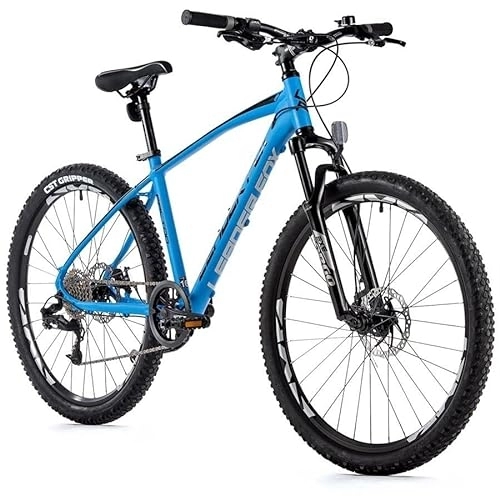 Mountain Bike : Leader Fox Factor - Mountain bike in alluminio da 26 pollici, 8 marce, freni a disco Rh, 36 cm, blu opaco