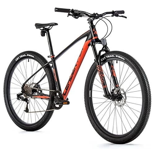 Mountain Bike : Leader Fox Sonora - Freni a disco in alluminio, 29", 8 marce, nero / arancione, 46 cm