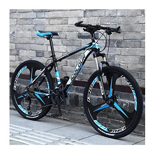 Mountain Bike : LHQ-HQ Mountain Bike 24 Pollici in Alluminio Leggero A 27 velocità, per Adulti, Donne, Adolescenti, Black Blue