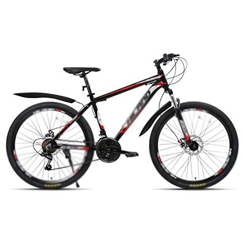 Mountain Bike : LIANAI Zxc Bikes - Forcella a sospensione in lega di alluminio a 21 velocità, con freno a doppio disco per mountain bike e parafanghi (colore: rosso)