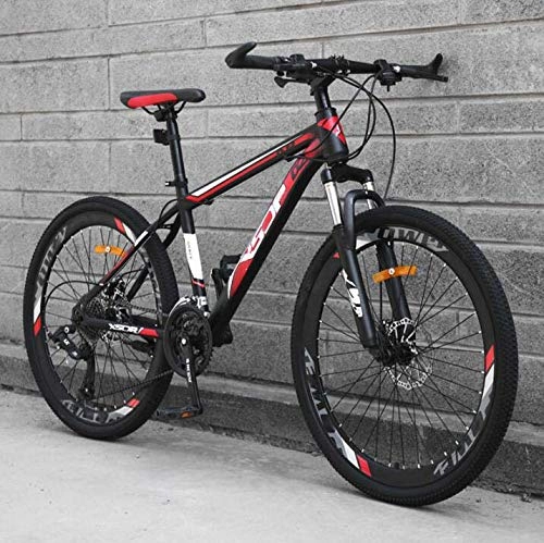 Mountain Bike : LJLYL Mountain Bike con Ruote in Lega di Alluminio, Telaio in Acciaio ad Alto tenore di Carbonio Hardtail MTB Bicicletta con Doppio Freno a Disco, Forcella Anteriore Ammortizzante, B, 24 inch 21 Speed