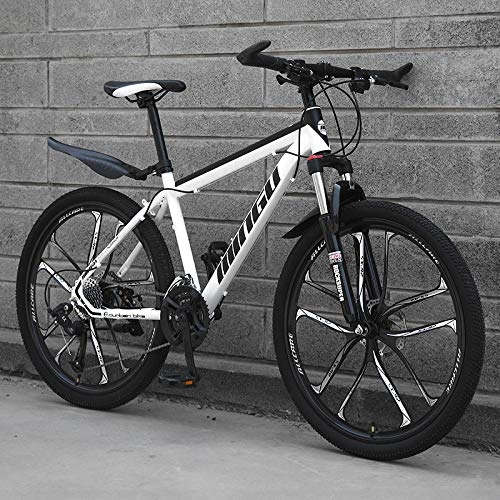 Mountain Bike : LLXLJ 26 in Mountain Bike con Sospensione Anteriore Regolabile Sedile Mountain Bike capacità di Carico sopra 200KG 21 / 24 / 27 / 30 velocità (10 Rotella) Bicicletta della Montagna, 2, 30