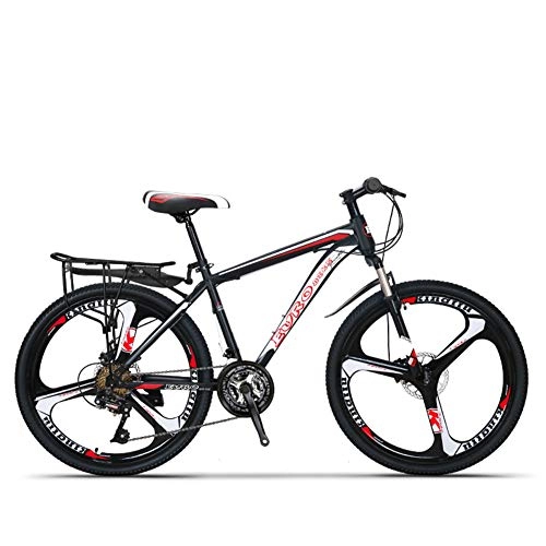 Mountain Bike : LOISK MTB Mountain Bike Alluminio, MTB per Adulti, Bicicletta Hardtail con Sedile Regolabile, Ruota a Raggi, 21-Stage Shift, Black Broken Wind Wheel