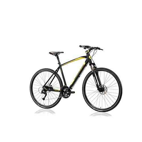 Mountain Bike : Lombardo Amantea 200 28 Pollice 56 cm Uomini 24SP Idraulico Freno a Disco Nero / Giallo