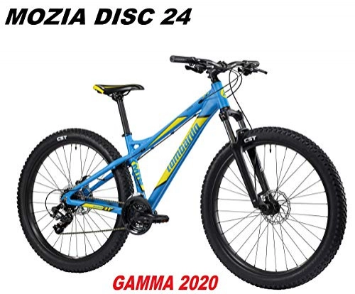 Mountain Bike : LOMBARDO BICI MOZIA Disc Ruota 24 Shimano Tourney 21V Gamma 2020 (Blue Sport Yellow Matt)