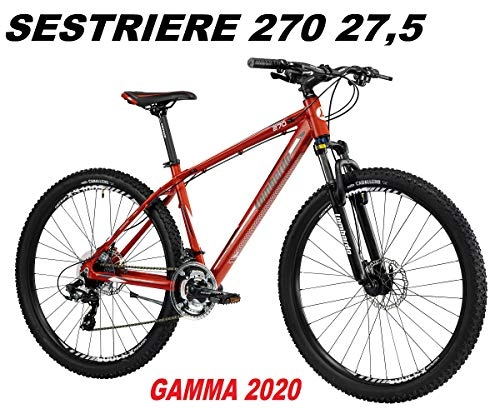 Mountain Bike : LOMBARDO BICI SESTRIERE 270 Ruota 27, 5 Shimano Tourney 21V Gamma 2020 (Red Black Matt, 48 CM)