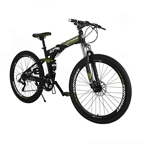 Mountain Bike : Lzbike Bicyce G7 - Mountain Bike da 69, 8 cm, 21 velocità, Cambio a Sinistra, 3 Destra, 7 telai ammortizzatori, Verde Militare.