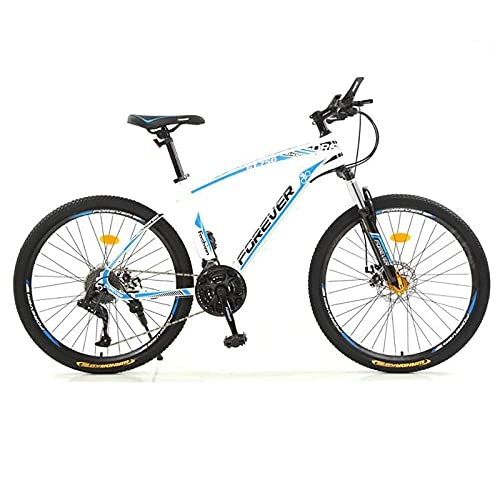 Mountain Bike : LZHi1 Trail Mountain Bike 26 Pollici Ruote, 50 velocità Bloccabili Biciclette da Montagna per Mountain Bicycle, Bicicletta da Montagna A Dispore con Freno A Doppio Disco(Color:Bianco Blu)