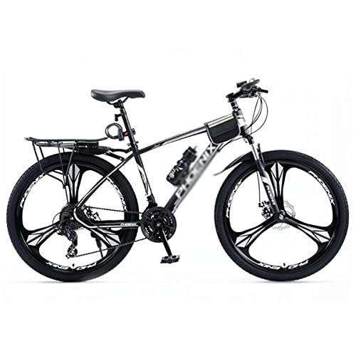 Mountain Bike : LZZB Mountain Bike con 27.5" Ruote per Uomo, Donna, Adulto e Adolescente, Telaio in Acciaio al Carbonio con Freni a Disco Anteriori e posteriori / nero / 24 velocità
