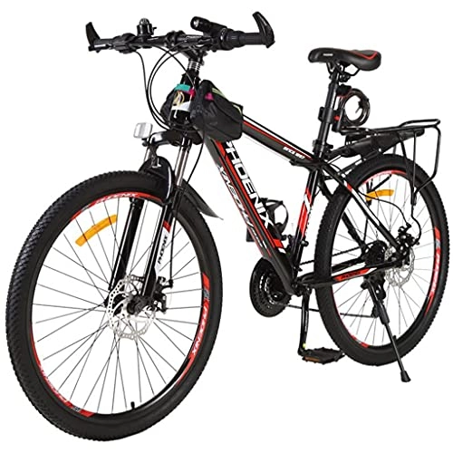 Mountain Bike : M-YN Bike per Adulti, 24 velocità, 24 / 26 Pollici Ruote Freni A Disco in Alluminio, Multipli Colori(Size:24inch, Color:Rosso)