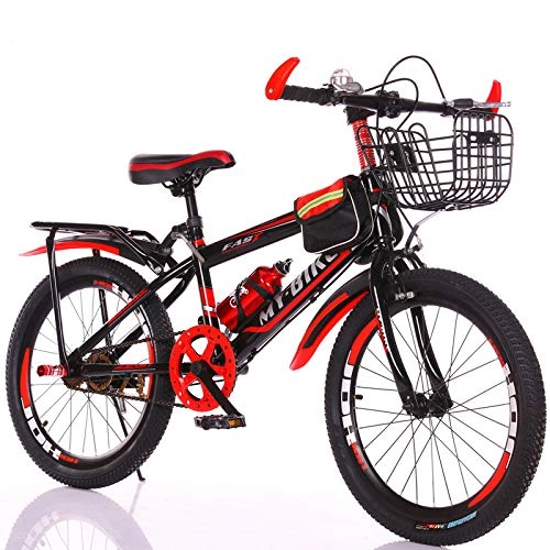 Mountain Bike : MLL Bicicletta per Studenti, Mountain Bike, Auto in Lega d'Acciaio, Mountain Bike da 18-22"Single Speed, Rosso, 20 Pollici