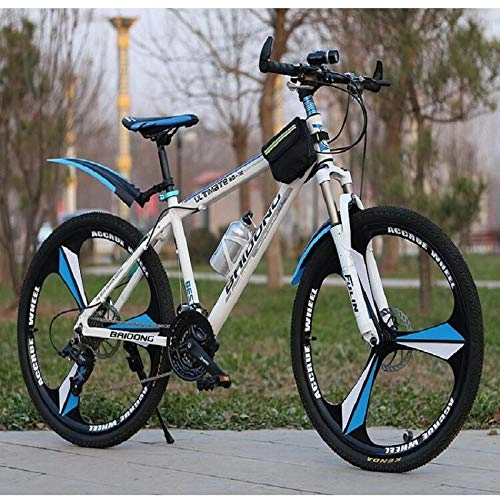 Mountain Bike : MOBDY Mountain Bike 26 Bicicletta in Alluminio con Freno a Doppio Disco da 30 velocità per Uomo / Donna-Blue_26 * 17 (165-175 cm)