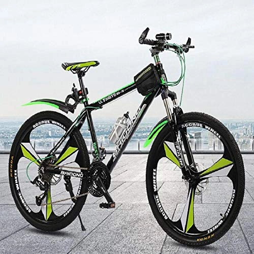 Mountain Bike : MOBDY Mountain Bike 26 Bicicletta in Alluminio con Freno a Doppio Disco da 30 velocità per Uomo / Donna-Green_26 * 17 (165-175 cm)