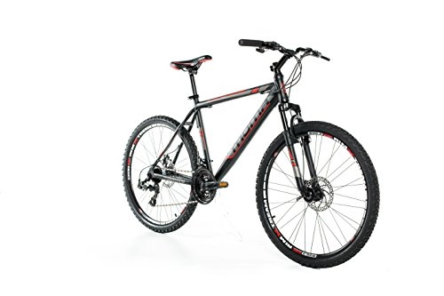 Mountain Bike : Moma bikes, Bicicletta Mountainbike 26" BTT SHIMANO, doppio disco e sospensione (L (1, 70-1, 179m))