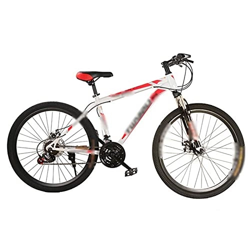 Mountain Bike : Mountain Bike 21 velocità MTB 26 Pollici Ruote, Bicicletta da Montagna A Doppia Sospensione A velocità Variabile per Adulti (Color : White Red, Taglia : 26inch)