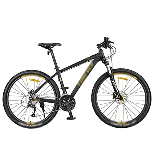 Mountain Bike : Mountain Bike, 27, 5 Pollici Biciclette Da Uomo Per Adulti MTB Lega Di Alluminio Freno A Disco Olio Bicicletta A 27 / 30 Velocità Con Sospensione Completa ( Color : 27-speed yellow , Taglia : 27.5inch )