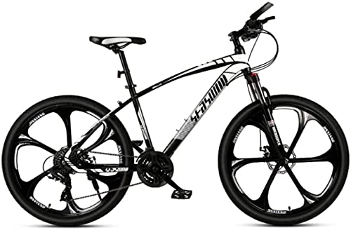 Mountain Bike : Mountain bike, 27, 5 pollici mountain bike maschio e femmina adulto ultraleggero bicicletta leggera da corsa a sei ruote telaio in lega con freni a disco (colore: nero bianco, dimensioni: 30 velocità)