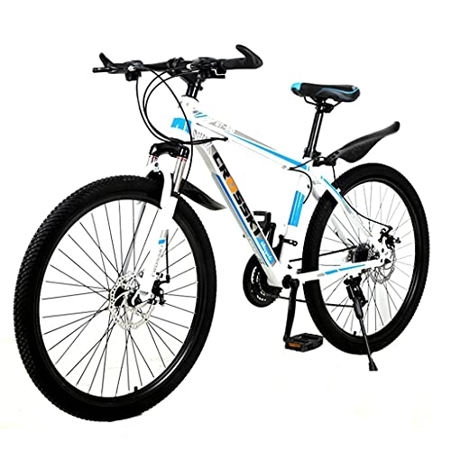 Mountain Bike : Mountain Bike Bicicletta velocità variabile (26 Pollici 21 / 24 / 27 velocità Bianco Blu; Nero Rosso; Nero Blu) Bicicletta per Studenti con Doppio Freno a Disco Bicicletta da Cross Country con sosp