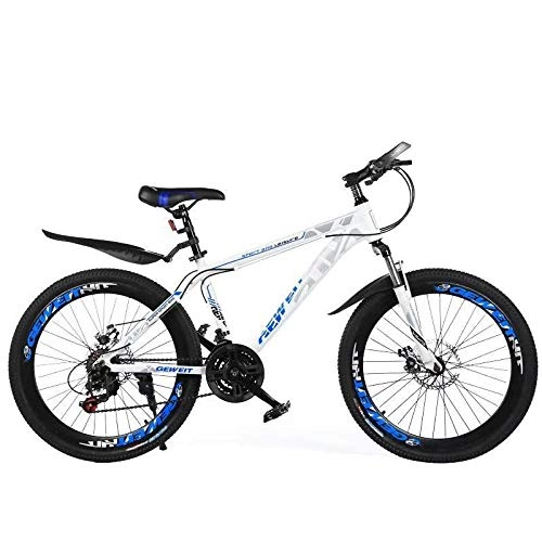 Mountain Bike : Mountain Bike, Biciclette per Gli Studenti delle scuole primarie e Medie, Biciclette a velocità variabile-White Bare Car_24 Pollici