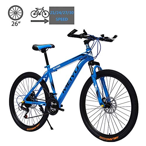 Mountain Bike : Mountain Bike Cambio Biciclette, Double Disc Lega di Alluminio Freni Dirt Bike Mountain Bike, 26 Pollici 21 / 24 / 27 / 30 velocità for Esterni Studente di Scuola AQUILA1125 ( Color : B , Size : 24 Speed )
