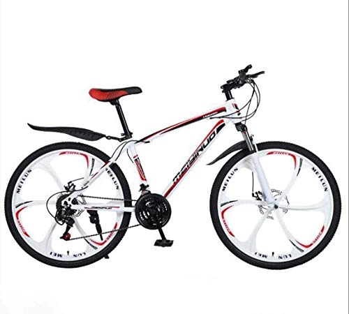 Mountain Bike : Mountain Bike da 26 Pollici a 21 velocità per Adulti Full Frame in Acciaio al Carbonio Leggero Sospensione Anteriore Bici da Uomo Freno a Disco-D_21 velocità