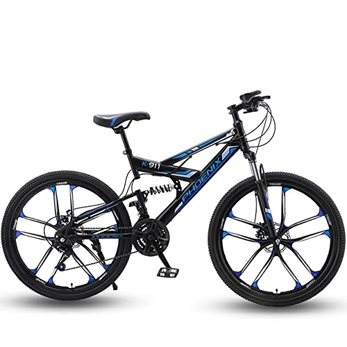 Mountain Bike : Mountain bike da 26 pollici, sistema di cambio a 21 / 24 / 27 / 30, bicicletta da montagna con telaio in acciaio ad alto tenore di carbonio e doppio freno a disco, bicicletta da montagna per adulti unisex