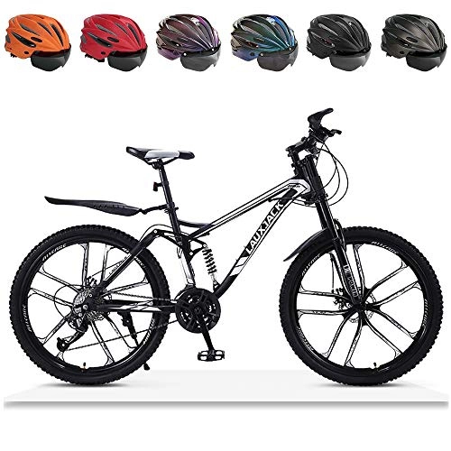 Mountain Bike : Mountain Bike da Adulto, Ruote da 26 Pollici, per Adulto Fuoristrada 21-30 velocità A velocità Variabile con Doppio Assorbimento degli Urti (Casco Colore Casuale Gratuito)