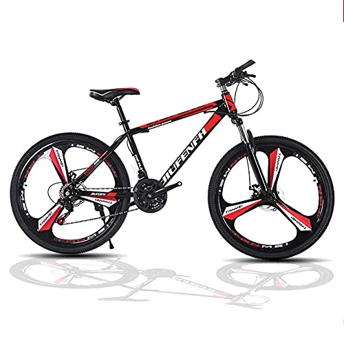 Mountain Bike : Mountain bike da uomo, 24 pollici, 21 marce, completamente ammortizzata, in acciaio al carbonio, forcella anteriore ammortizzante