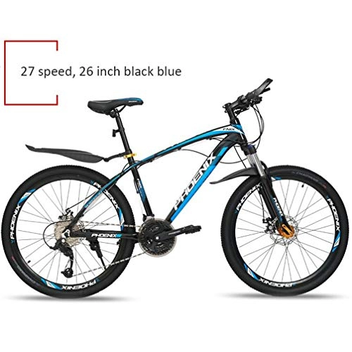 Mountain Bike : Mountain Bike, Mountain Bike for Adulti 26 Pollici 27 velocità MTB Freni A Disco Bicicletta Double Mountain ATV velocità (Color : Black Blue)