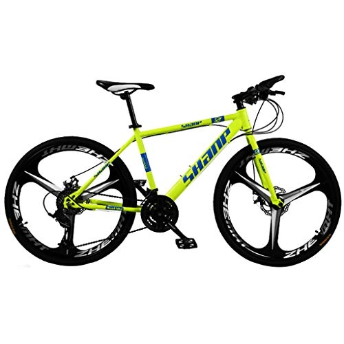 Mountain Bike : Mountain bike per adolescenti, bici per pendolari fuoristrada urbane, telaio in acciaio al carbonio ispessito, versione a tre ruote con una ruota con freni a doppio disco, 26 "21 velocità / 27 veloc