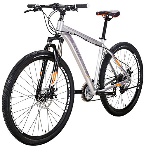 Mountain Bike : Mountain bike per adulti, ruote da 29 pollici, leggere a 21 velocità, telaio in lega di alluminio resistente con freno a disco X9 Bike (argento)