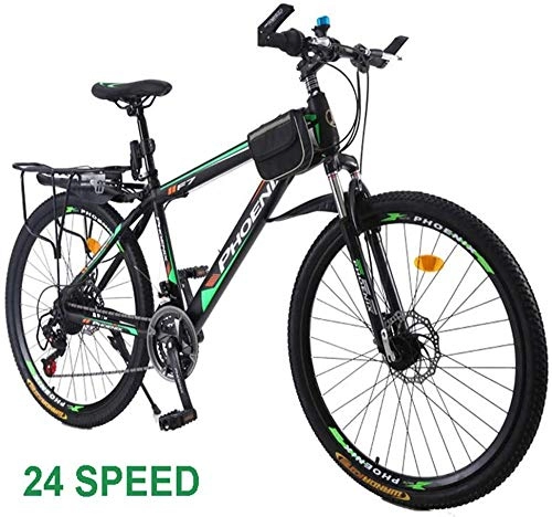 Mountain Bike : Mountain Bike, Trekking Bike Cross Trekking Bike Mountain off-Road Bike Uomo e Donna con Bici a velocità variabile-26 Pollici / 24 velocità_Rosso