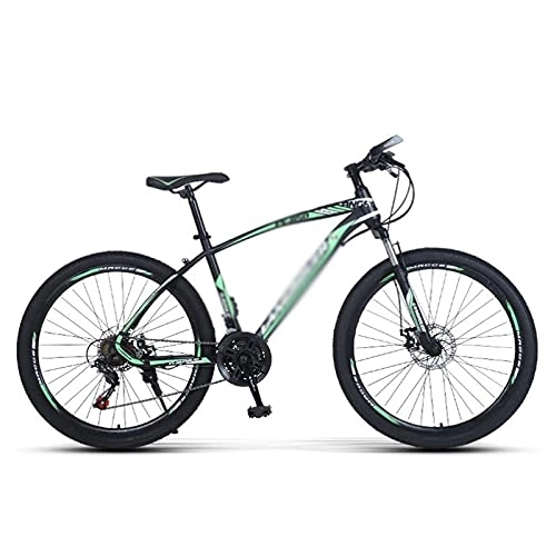 Mountain Bike : MQJ Bici per Adulti, Ruote da 26 Pollici, Struttura in Acciaio Al Carbonio, Freni a Doppio Disco, Sospensione Bloccabile, Colori Multipli / Verde / 27 Velocità
