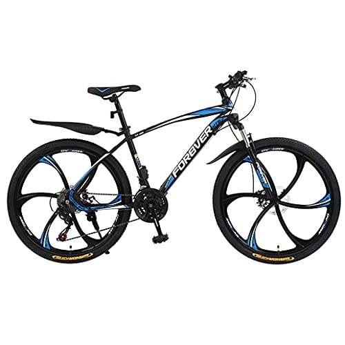 Mountain Bike : N&I Beach Snow Bicycle Adult 24 inch Mountain Bike Double Disc Brake City Road Bicycle Trail High-Carbon Steel Snow Bikes Variable Speed Mountain Bicycles A 24 Speed D 21 Speed
