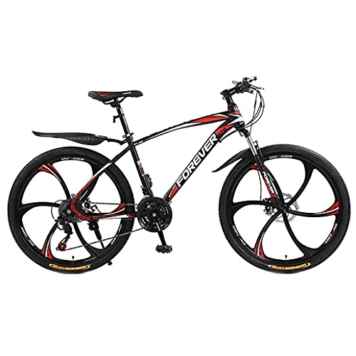 Mountain Bike : N&I Beach Snow Bicycle Adult 26 inch Mountain Bike Double Disc Brake City Road Bicycle Trail High-Carbon Steel Snow Bikes Variable Speed Mountain Bicycles C 24 Speed B 21 Speed