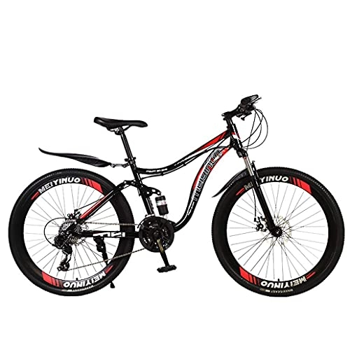 Mountain Bike : N&I Beach Snow Bicycle Adult 26 inch Mountain Bike Double Shock Absorption Variable Speed Mountain Bicycle Double Disc Brake High-Carbon Steel Snow Bikes A 24 Speed a 21 Speed
