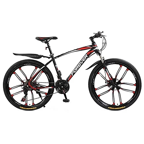 Mountain Bike : N&I Beach Snow Bicycle Adult Variable Speed Mountain Bike Double Disc Brake City Road Bicycle Trail High-Carbon Steel Snow Bikes 24 inch Mountain Bicycles C 21 Speed C 30 Speed