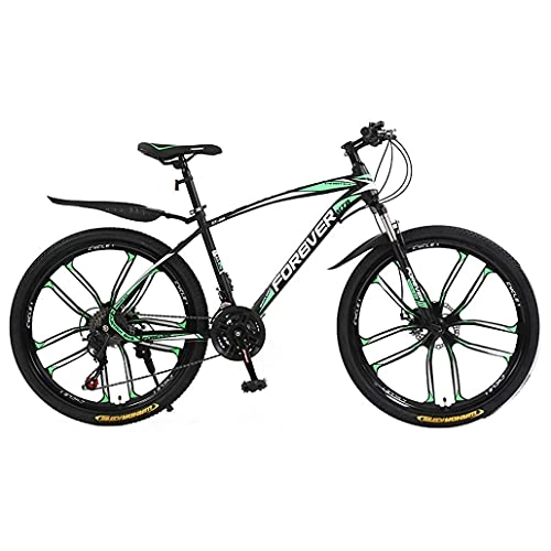 Mountain Bike : N&I Beach Snow Bicycle Adult Variable Speed Mountain Bike Double Disc Brake City Road Bicycle Trail High-Carbon Steel Snow Bikes 26 inch Mountain Bicycles B 24 Speed B 24 Speed