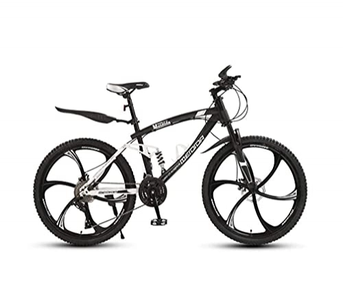 Mountain Bike : N&I Bike Adult Mens 24 inch Mountain Bike Student Double Disc Brake City Bicycle High-Carbon Steel Snow Bikes Magnesium Alloy Integrated Wheels B 27 Speed B 27 Speed