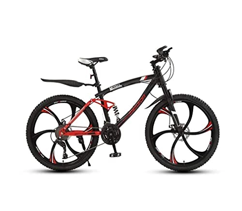 Mountain Bike : N&I Bike Adult Mens 26 inch Mountain Bike Student Double Disc Brake City Bicycle High-Carbon Steel Snow Bikes Magnesium Alloy Integrated Wheels B 30 Speed B 24 Speed