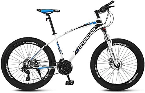 Mountain Bike : NENGGE Mountain Bike - Bicicletta da mountain bike con ruota anteriore da 26", ruota anteriore da 26", 21 / 24 / 27 / 30 velocità, con doppio freno a disco, 6-11, 21 velocità, antiscivolo
